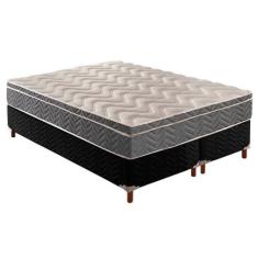 Cama Box Queen: Colchão Espuma D45 Paropas /EP Confort Mega Firme + Ba