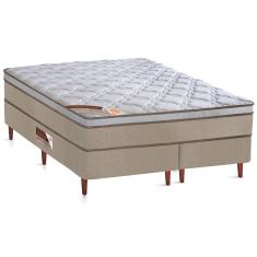 Cama Box King Size Castor Revolution com Mola Bonnel 66x193x203cm – Bege