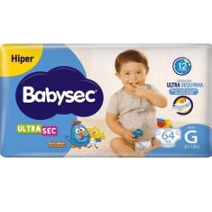 Fralda Descartável Babysec Ultrasec Hiper G Com 64 Unidades