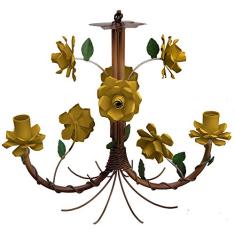 Lustre de Ferro Preço de Fabricante com Flores Artesanais Cozinha