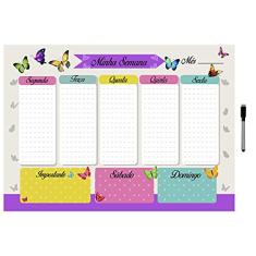 Mural Planejador de Metal Semanal 40x60cm + Caneta