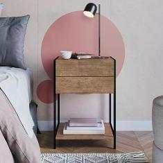 Mesa de Cabeceira Industrial Artesano Vermont/Preto