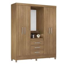 Guarda Roupa Casal 4 Portas Capelinha Pérsia c/ Espelho 43220 Amêndola Touch Demóbile