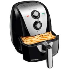 Fritadeira Elétrica Sem Óleo Air Fryer Mondial Grand Family AF-55I 5,5L – Preta/Inox