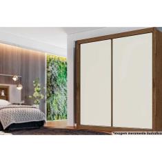 Guarda Roupa Solteiro 2 Portas De Correr E 4 Gavetas Zurique Braúna-off White - Europa