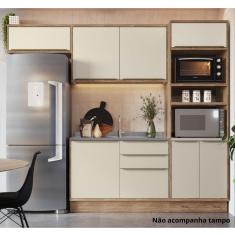 Cozinha Completa 4 Peças 7 Portas Viena Freijó / Cinza Argila