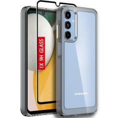 Guarishel Capa para celular Samsung Galaxy-A15-5G: Capa de telefone à prova de choque de grau militar com protetor de tela de vidro temperado, amortecedores antirriscos e reforçados - preto