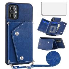 Asuwish Capa de telefone para OnePlus Nord N20 5G capa carteira com protetor de tela de vidro temperado e suporte para cartão de crédito, acessórios de couro para celular One Plus N 20 G5 1 Plus 20N