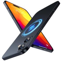 Purluct Capa magnética fina projetada para iPhone 16 Plus [compatível com MagSafe], capa traseira rígida com acabamento fino [não amarela] Capa ultra protetora com proteção para câmera de 6,7