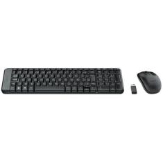 Kit Teclado e Mouse Sem Fio Logitech MK220, Preto