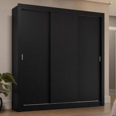 Guarda-Roupa Casal 3 Portas de Correr Preto Sublime Plus Madesa, Preto