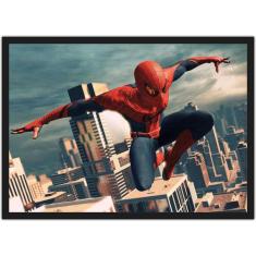 Quadro Decorativo Homem Aranha Super Heróis Geek Decorações Com Moldur