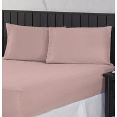 Jogo de Cama Casal King 400 Fios Percal 03 Peças Com Barra, Antiácaro,