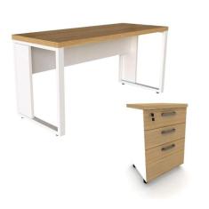 Escrivaninha 150cm x 60cm Gaveteiro 3 Gavetas Pés Metal F5 - F5 Office