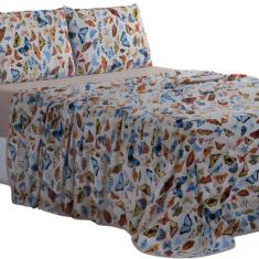 Lençol de Malha Queen 4 Peças 100% Algodão  Fronha Zíper - Mava Enxova