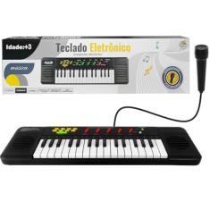Teclado Musical Eletrônico Com Microfone Karaokê Infantil