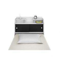 Cabeceira Box Solteiro Elisa Branco Ou Branco/preto