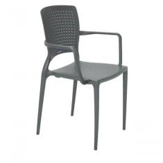 Cadeira Tramontina Safira Com Braços Grafite