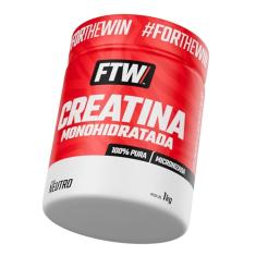 FTW Creatina Monohidratada 100% Pura - Explosão de Energia, Força e Resistência - Absorção Rápida para Ganho de Massa e Performance - Pote 1kg