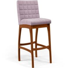 Banqueta Alta Cozinha De Jantar Fixa Mila B04 Bouclê Rosê - LYAM DECOR