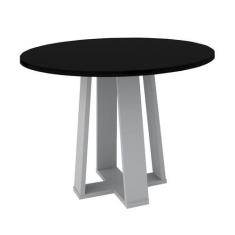 Mesa Isabela 100X100 Off White/Preto - New Ceval