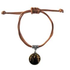 DIYthinker PaintingJ Pulseira apanese de flor amarela pulseira de couro corda escondida marrom joia presente