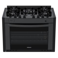 Fogao a Gas de Embutir 5 Bocas Venax Gaudi Prisma Vitreo Grafite