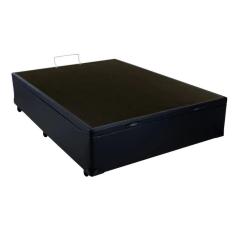 Cama Box Baú Casal Universal AColchões Corino Preto 41x138x188