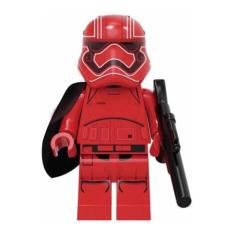 Boneco Blocos De Montar Stormtrooper Vermelho Mandalorian
