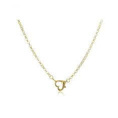 Pulseira Com Design De Elos Finos E Fecho De Coração Folheado Em Ouro 18k [f027]