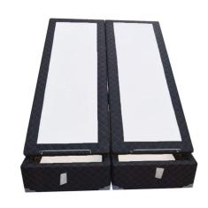 Base Box Baú Blindado Casal Bipartido AColchoes Poliéster Preto 49x138x188