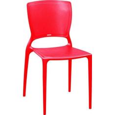 Cadeira Sofia Vermelha Tramontina Encosto Fechado 92236/040