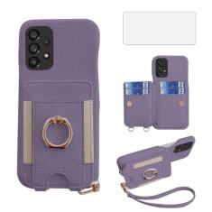 Asuwish Capa de telefone para Samsung Galaxy A53 5G capa carteira com protetor de tela de vidro temperado e anel de crédito de couro PU suporte para cartão slot celular A 53 G5 53A SM A536U 6,5