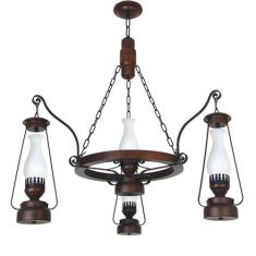 Lustre Lampião Muller 4 Lâmpadas Envelhecido 884E - LUMINARIAS MULLER