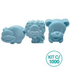 Kit 1000 Mini Sabonete Bichinhos Artesanal 3,5cm Sortidos - D&C, Azul 