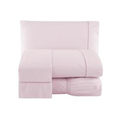 Jogo De Lençol Queen Size 4 Peças Percal 600 Fios Rosê - Armazém do En