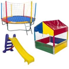 Cama Elástica Pula Pula Trampolim 2,30m Piscina de Bolinhas Quadrada 1