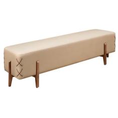 Recamier Eros Luxo Madeira Maciça Castellar Móbile, Veludo Bege Claro