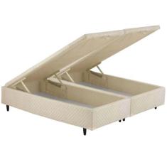 Cama Box Bau Casal Bipartido Suede(1.38X1.88) - GENKI KENKO, TABACO