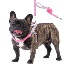Wuffley Conjunto de coleira e coleira para cães Easy Walk, Freedom sem puxão, com 2 adesivos, à prova de fuga/ajuste rápido para ajustar o peitoral para cães, fácil de treinar, caminhar para cães