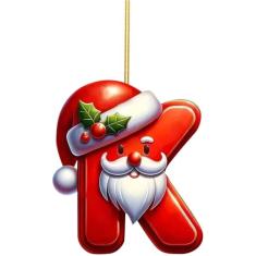 Novos ornamentos de letras para árvore de Natal, ornamentos de letras de Natal de A a Z, letras decorativas do alfabeto de Natal para árvore de Natal, artesanato faça você mesmo, ornamentos de Natal