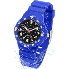 CKV Relógios analógicos infantis para meninas e meninos com tempo de aprendizado luminoso e fácil de ler, pulseira macia, relógio infantil à prova d'água de 30 m, ótimos presentes de aniversário para