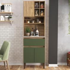 Armário De Cozinha 3 Portas 1 Gaveta Ac4311 Carvalho Oak Arbo Petra Decibal Carvalho