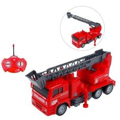 CAMINHAO CONTROLE REMOTO BOMBEIROS CARRINHO GUINDASTE GUINCHO ARTICULAVEL CARRO COM LUZ E SOM