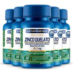 Kit 5 Zinco Quelato Catarinense 30 Cápsulas