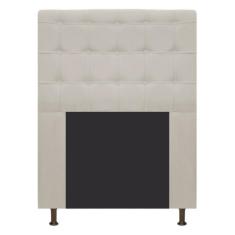 Cabeceira Estofada Dama 90 cm Solteiro Com Botonê Suede Bege - Doce So