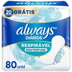 Protetor Diário Always Respirável - 80 unidades