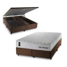 Conjunto Box Baú New Moon Branco 158x198x73 c/ Molas Ensacadas - King 