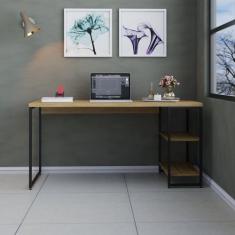 Escrivaninha Mesa Escritório com Estante Baixa Estilo Industrial 150cm