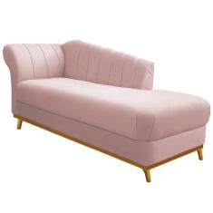 Recamier Vanessa 140cm Lado Direito Suede Rosê Doce Sonho